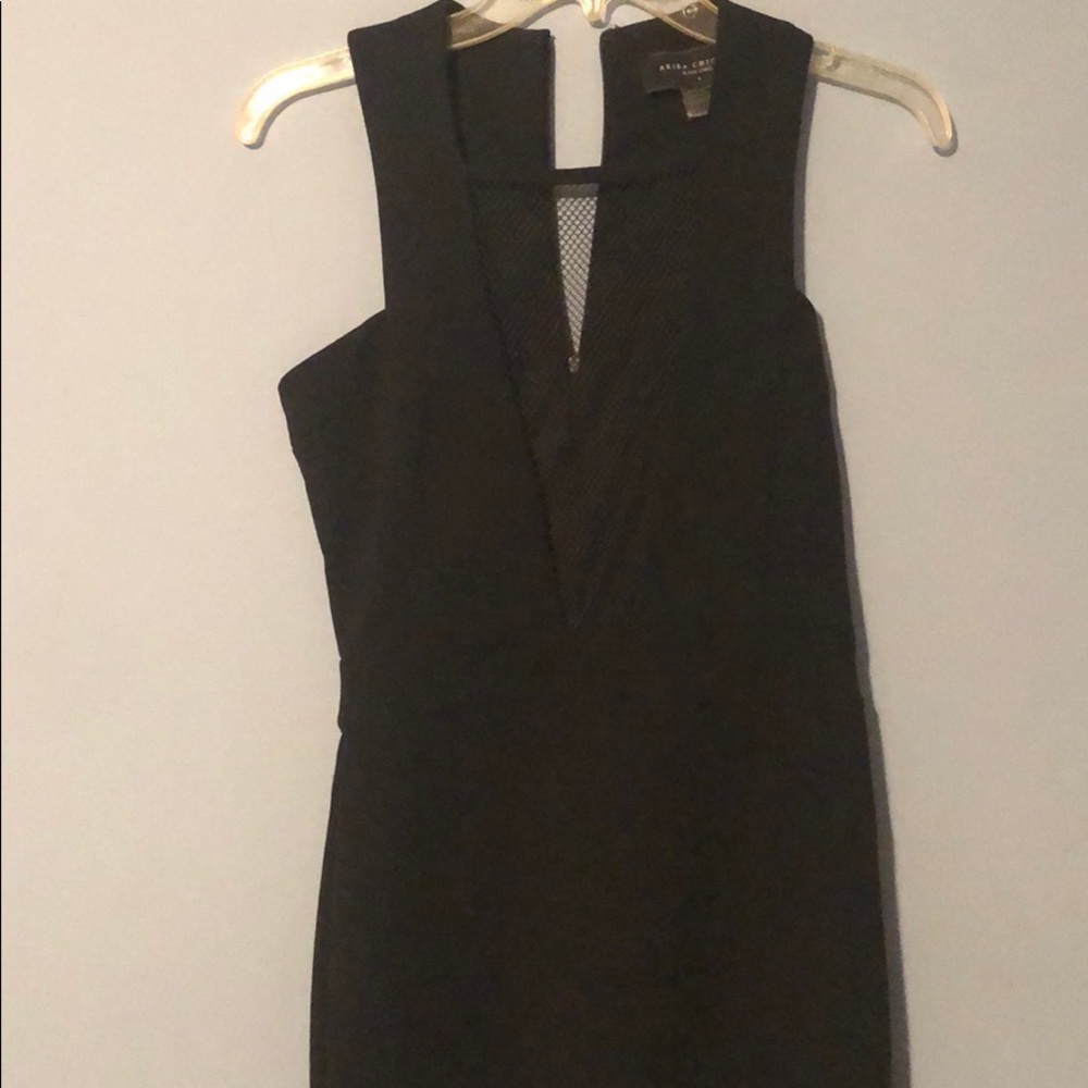 Black front mesh akira dress